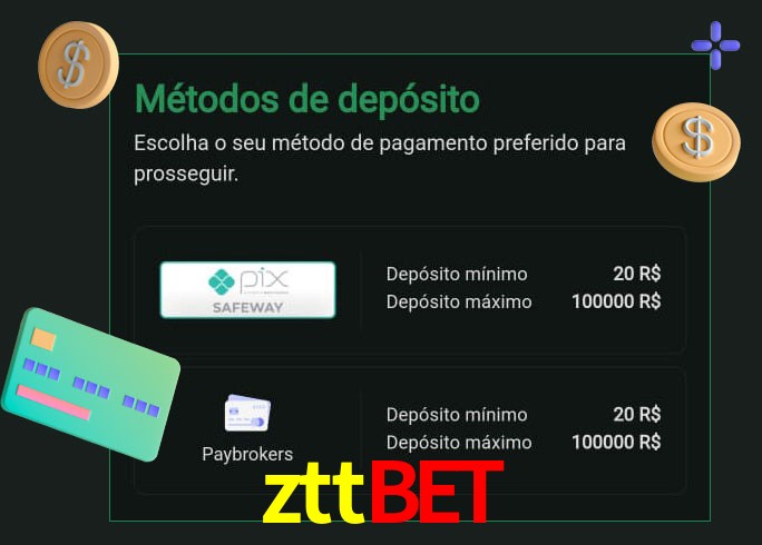 O cassino zttbet oferece uma grande variedade de métodos de pagamento